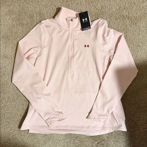 Under Armour NWT Light Pink Half-Zip Top